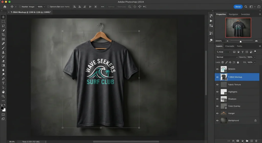 PSD clothing mockups with smart objects for photorealistic fashion design presentations
