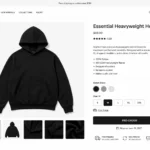 Shopify clothing brand mockups uploaded to product page showing correct image size and layout