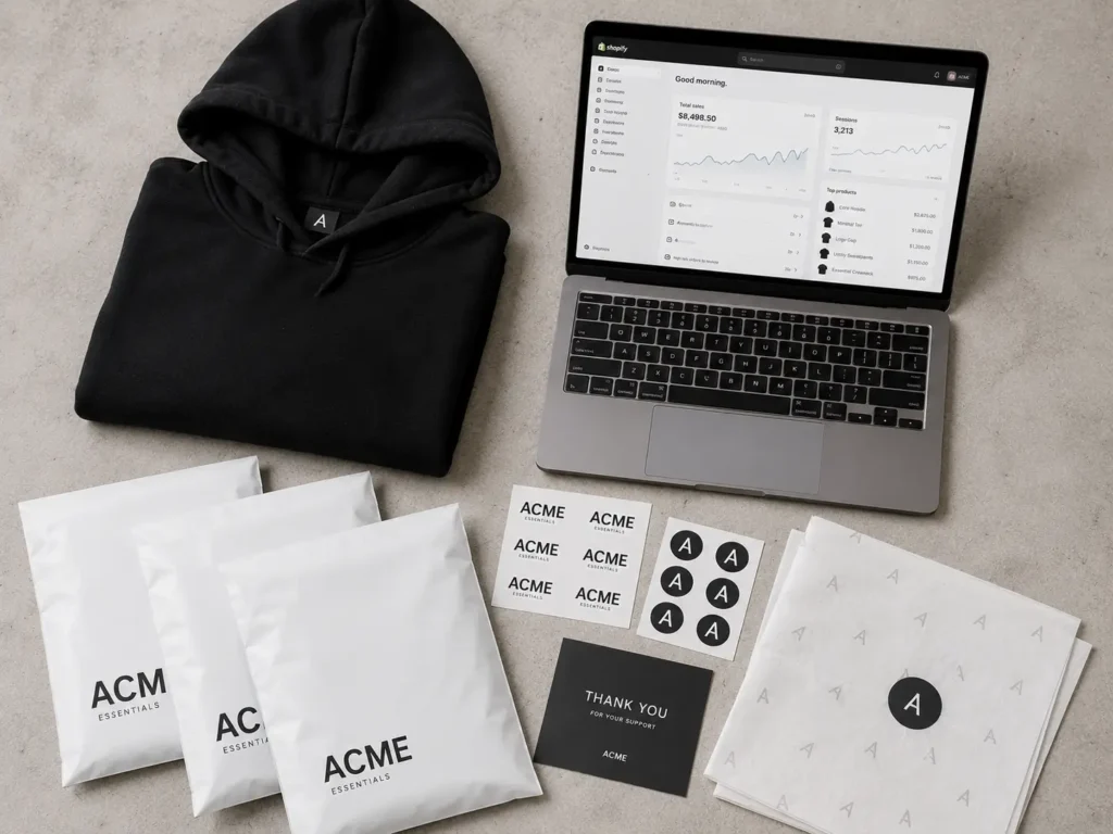 Streetwear brand costs breakdown — startup essentials including packaging, ecommerce, and clothing samples