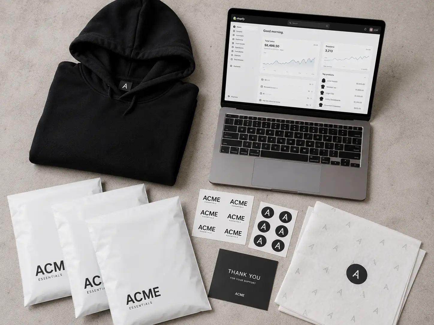 Streetwear brand costs breakdown — startup essentials including packaging, ecommerce, and clothing samples