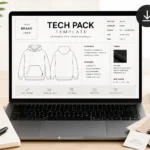Instantly downloadable professional fashion tech pack template cover page ready to customize