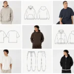 Preview grid of realistic and vector clothing mockup bundle templates for apparel brands