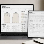 S.i. Graphics V-Neck Knit Sweater Vest Tech Pack Template product layout